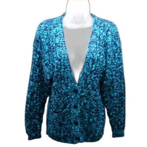 Here's A Hug Button Down V-Neck Cardigan/Sweater Vintage 2 Pockets. Woman Medium